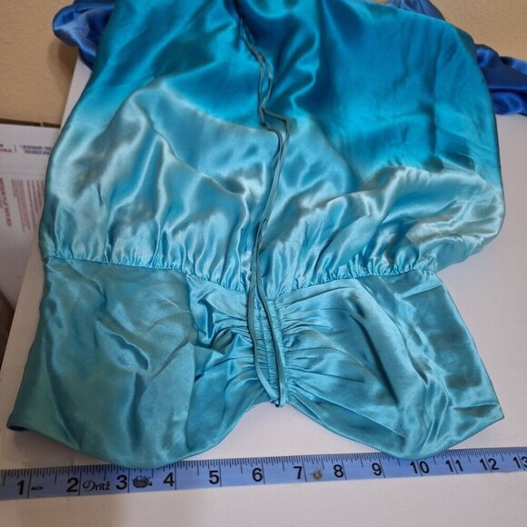 Betsey Johnson Womens Teal & Blue Ombre Silk Halter Maxi Dress Size‎ 0 Mermaid - Picture 16 of 16